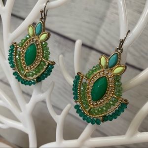 Art deco style vintage beaded statement earrings
